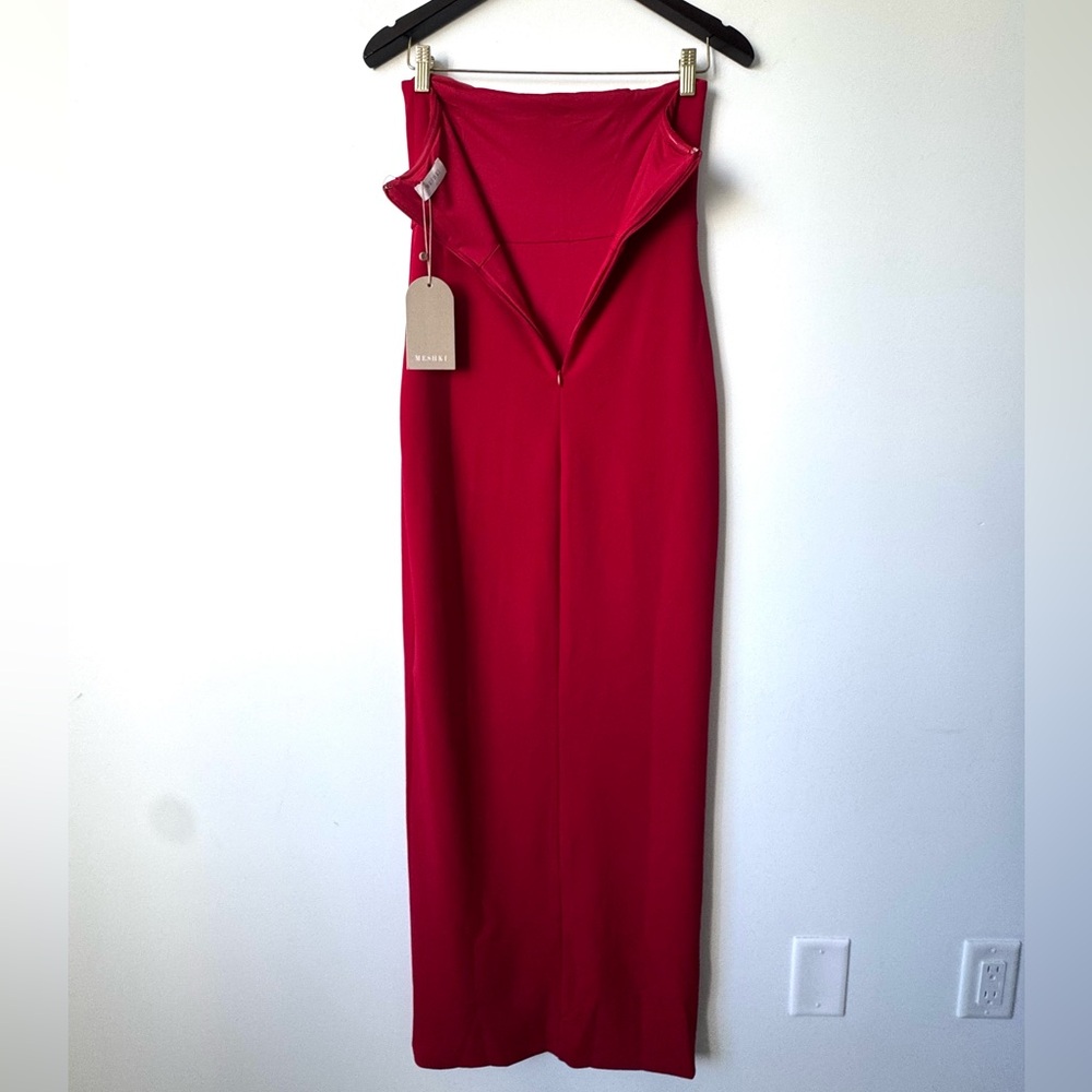 Meshki Rachel Maxi Split Front Dress Red - Size M - Picture 14 of 15